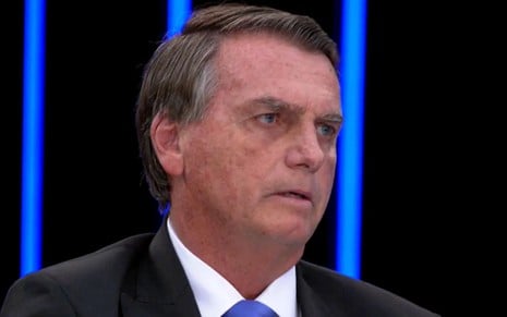 Imagem de Jair Bolsonaro durante entrevista ao Jornal Nacional