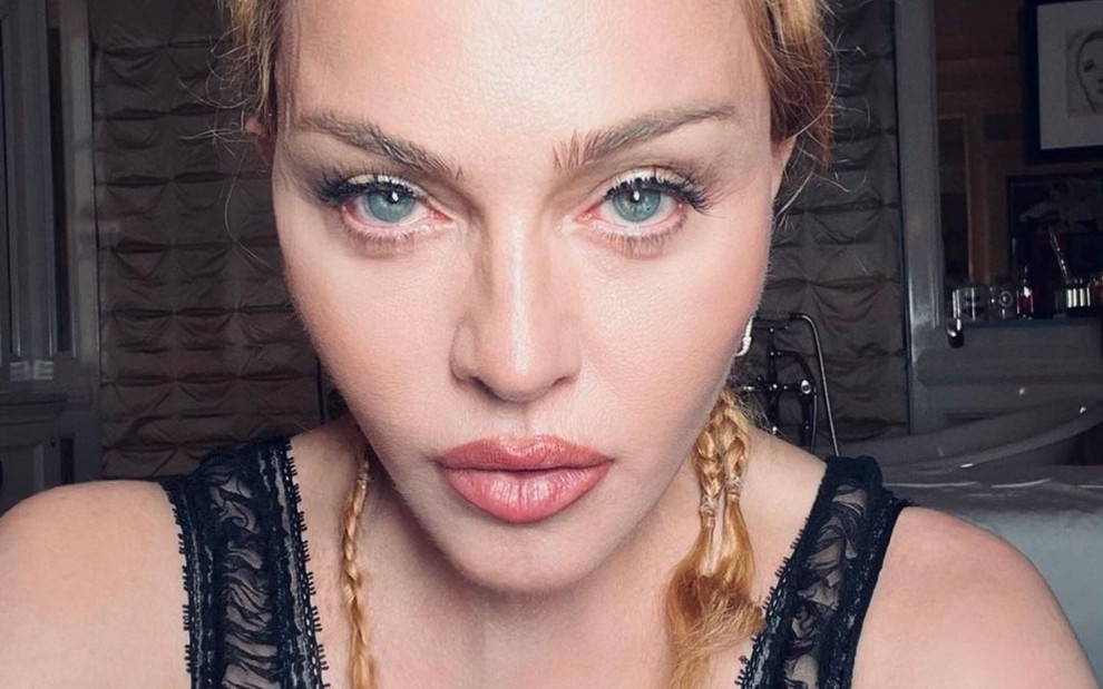 Madonna com trancinhas, em foto publicada no Instagram