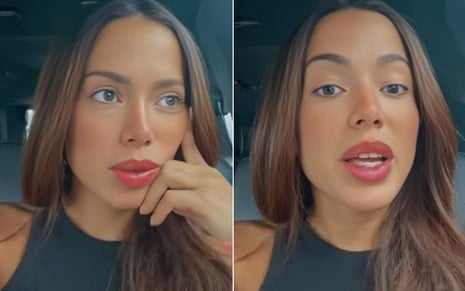 Montagem com frames de vídeo de Anitta no Instagram
