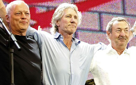David Gilmour, Roger Waters e Nick Mason, integrantes remanescentes do grupo Pink Floyd - Fotos Reprodução